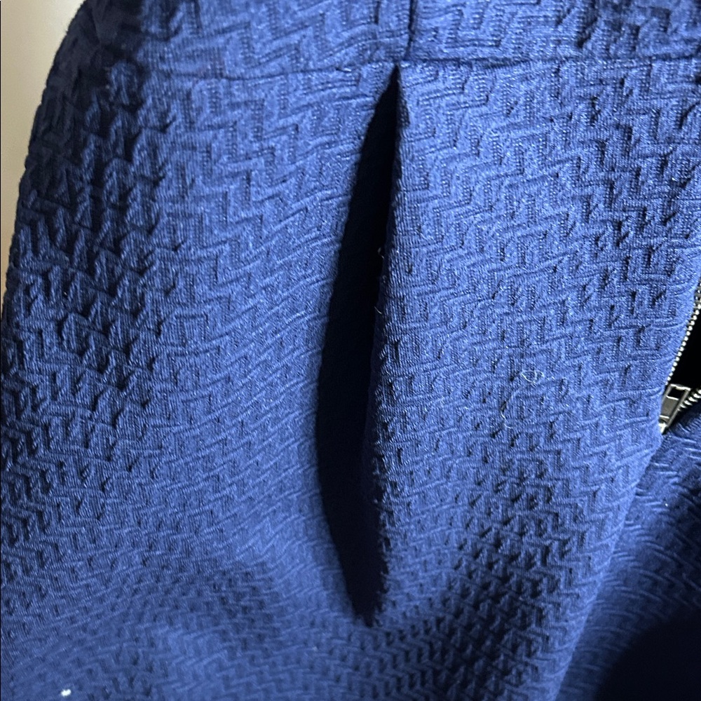 Topshop Navy Textured Mini Dress - Picture 11 of 12